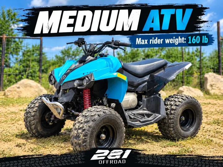 Graphic of the Medium ATV: max rider weight 160 lb